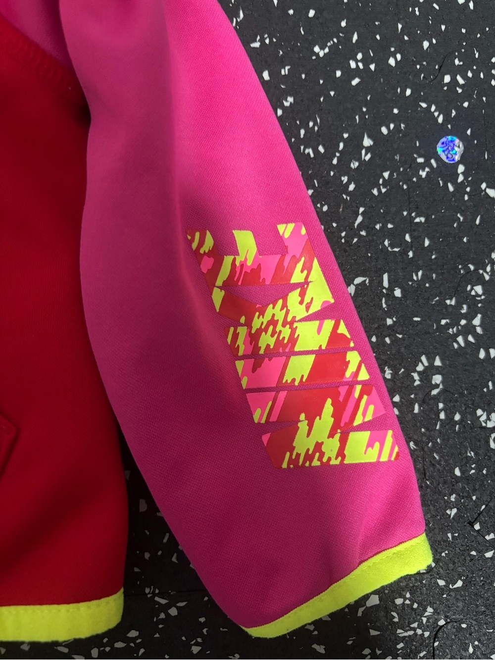 Nike Red & Pink Hooded Zip Jacket with Neon Yellow Trim - Picture 4 of 6